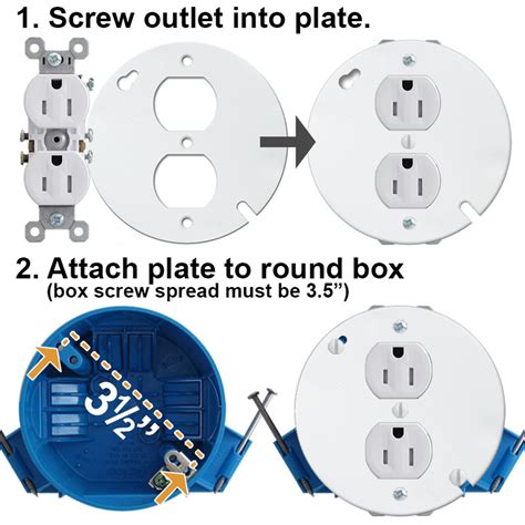 switching a plug outlet with a round junction box|round ceiling box outlet insert.